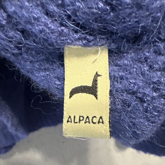 Peruvian Link Alpaca Collection Sweater Womens Size L Blue Crewneck Fisherman - Picture 4 of 7